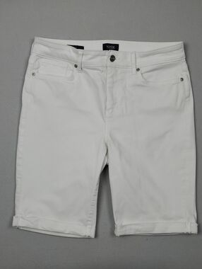 NYDJ Bright White Bermuda Shorts Cuffed Hem Lift X Tuck Technology Briella